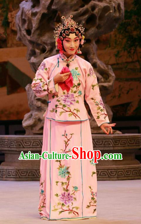 Chinese Beijing Opera Consort Hua Yingchun Apparels Nan Jie Guan Costumes and Headdress Traditional Peking Opera Young Female Dress Diva Garment