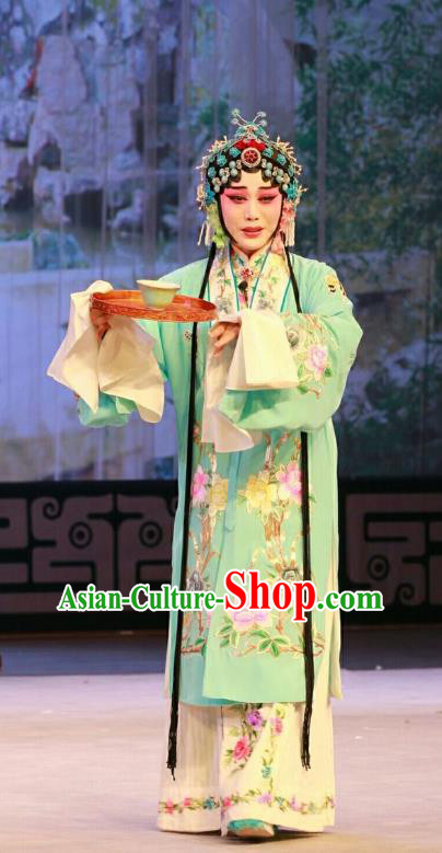 Chinese Beijing Opera Hua Tan Apparels Nan Jie Guan Costumes and Headdress Traditional Peking Opera Actress Dress Diva Xie Jinhua Garment