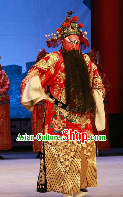 Nan Jie Guan Chinese Peking Opera Official Liu Renshan Garment Costumes and Headwear Beijing Opera Jing Apparels General Clothing