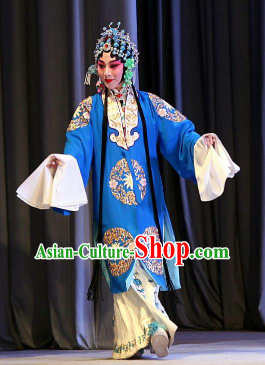 Chinese Beijing Opera Young Mistress Apparels Nan Jie Guan Costumes and Headdress Traditional Peking Opera Hua Tan Dress Actress Xie Jinhua Garment