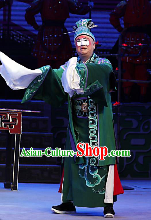 Qi Nv Wu Rong Chinese Peking Opera Chou Garment Costumes and Headwear Beijing Opera Clown Apparels Clothing