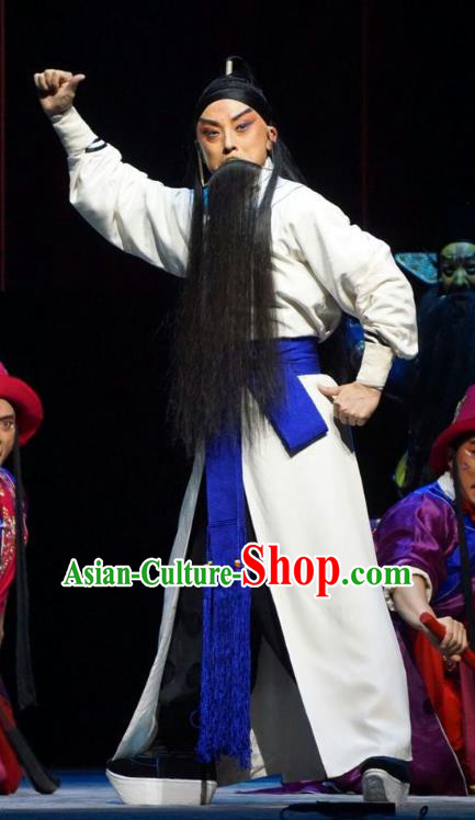 Man Jiang Hong Chinese Peking Opera Distress Male Apparels Costumes and Headpieces Beijing Opera Garment Laosheng Yue Fei Clothing