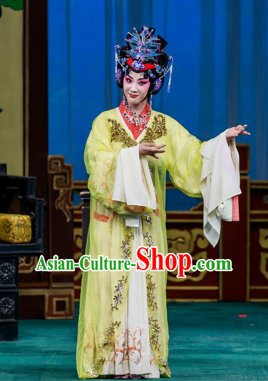 Chinese Beijing Opera Noble Female Garment The Dream Of Red Mansions Costumes and Hair Accessories Traditional Peking Opera Hua Tan Dress Diva Wang Xifeng Apparels