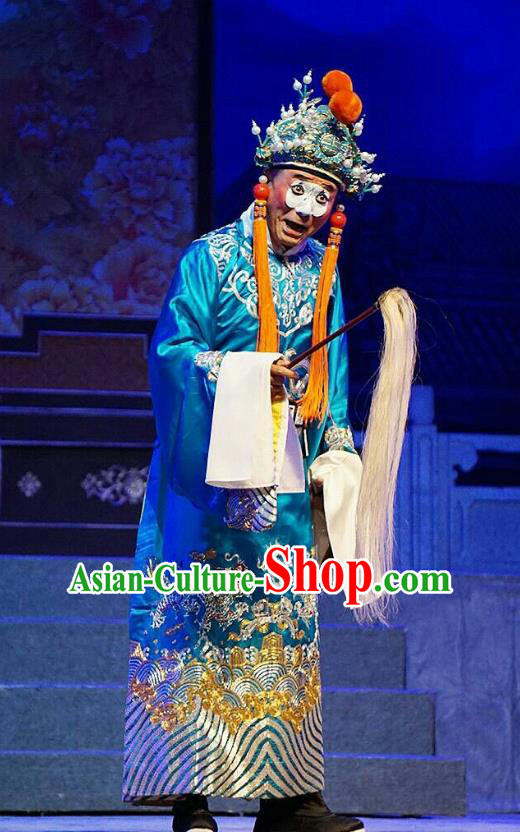 Princess Changping Chinese Peking Opera Eunuch Garment Costumes and Headwear Beijing Opera Court Servant Apparels Clothing