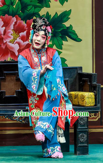Chinese Beijing Opera Elderly Female Garment The Dream Of Red Mansions Costumes and Hair Accessories Traditional Peking Opera Old Servant Woman Dress Apparels