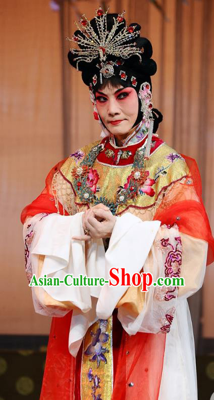 Chinese Beijing Opera Diva Wang Xifeng Garment The Dream Of Red Mansions Costumes and Hair Accessories Traditional Peking Opera Hua Tan Dress Apparels