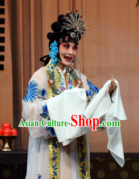 Chinese Beijing Opera Hua Tan Wang Xifeng Garment The Dream Of Red Mansions Costumes and Hair Accessories Traditional Peking Opera Young Mistress Dress Apparels