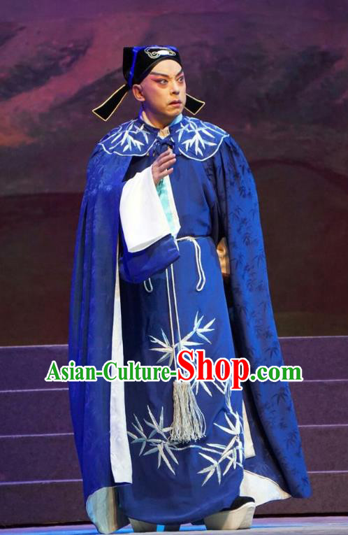 Princess Changping Chinese Peking Opera Young Male Garment Costumes and Headwear Beijing Opera Niche Apparels Scholar Zhou Shixian Clothing