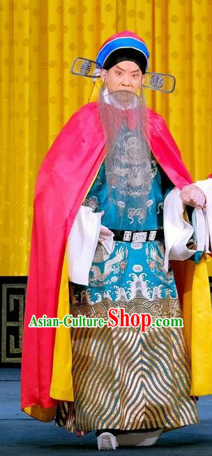 Zhu Lian Zhai Chinese Peking Opera Official Apparels Costumes and Headpieces Beijing Opera Minister Cheng Jingsi Garment Laosheng Clothing