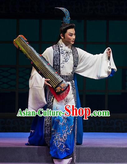 Anecdote of Jian An Chinese Peking Opera Scholar Garment Costumes and Headwear Beijing Opera Young Male Apparels Xiaosheng Dong Si Clothing