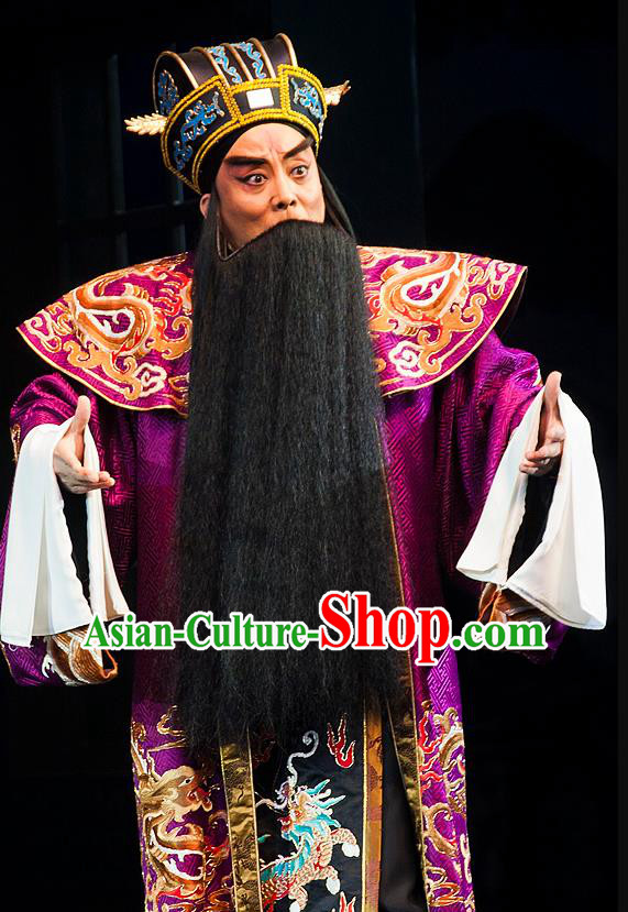 Anecdote of Jian An Chinese Peking Opera Prime Minister Cao Cao Garment Costumes and Headwear Beijing Opera Elderly Male Apparels Official Clothing