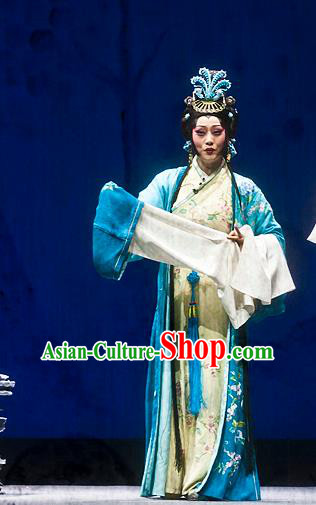 Chinese Beijing Opera Distress Maiden Apparels Anecdote of Jian An Costumes and Headdress Traditional Peking Opera Actress Dress Diva Cai Wenji Garment