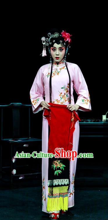 Chinese Beijing Opera Young Lady Apparels Xi Jiao Costumes and Headdress Traditional Peking Opera Dress Diva Yan Xijiao Garment