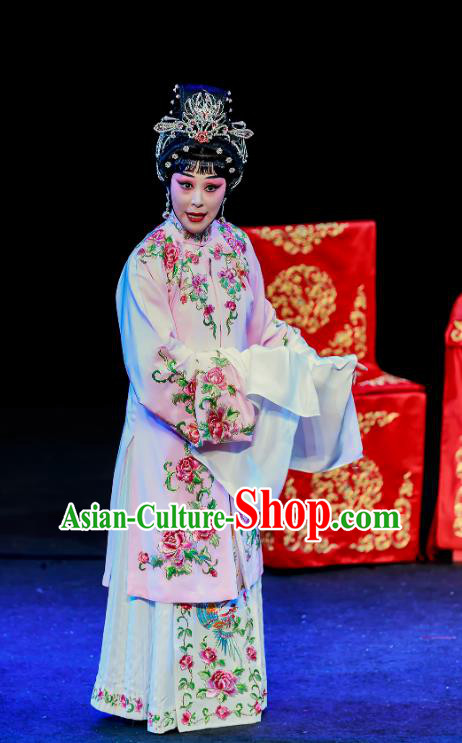 Chinese Beijing Opera Hua Tan Apparels Chun Ri Yan Costumes and Headdress Traditional Peking Opera Princess Yi Lan Dress Actress Garment