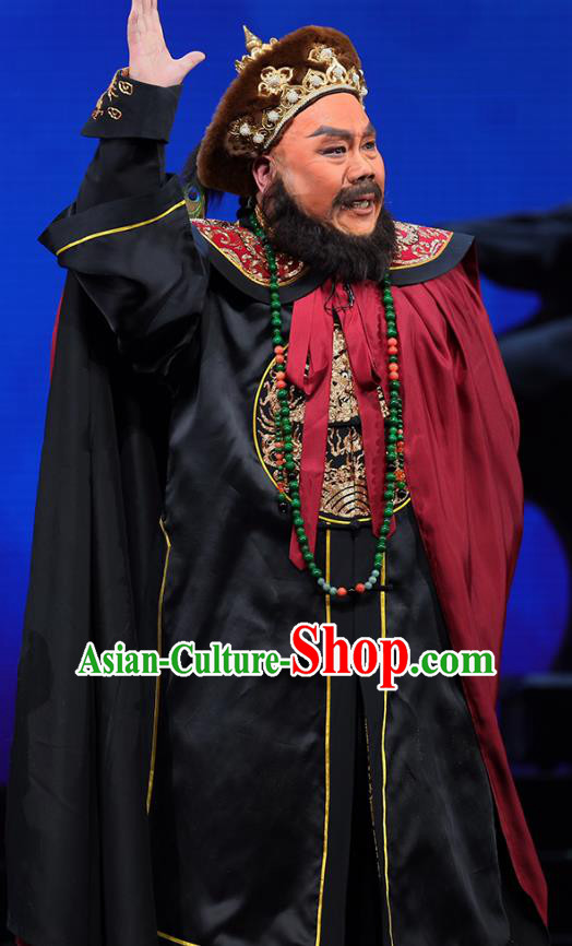 Mei Hua Zan Chinese Peking Opera Elderly Male Garment Costumes and Headwear Beijing Opera Apparels Infante De Clothing