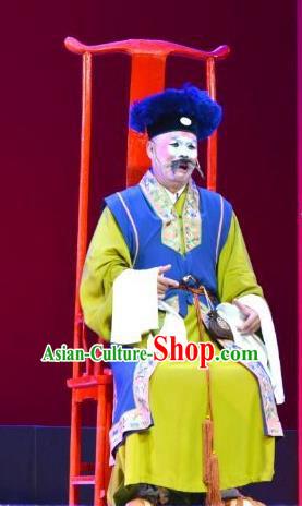 Hong Ling Yan Chinese Peking Opera Clown Apparels Costumes and Headpieces Beijing Opera Landlord Garment Clothing