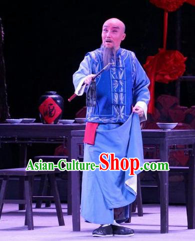 Chinese Peking Opera Old Man Apparels Costumes and Headpieces Beijing Opera Elderly Male Garment Clothing
