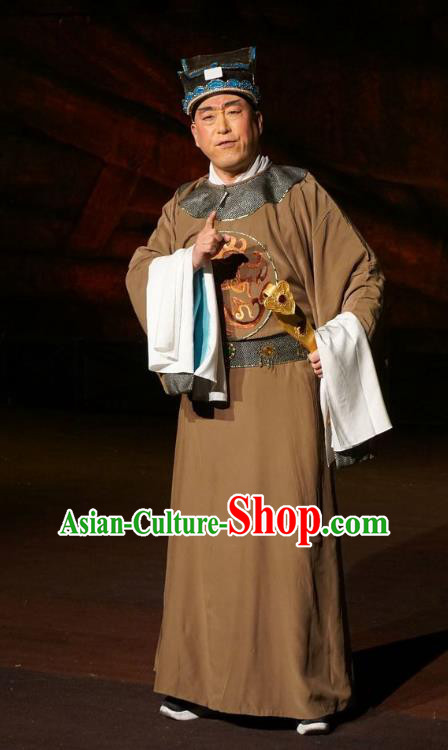 Wu Qi Chinese Peking Opera Official Apparels Costumes and Headpieces Beijing Opera Minister Garment Eunuch Clothing