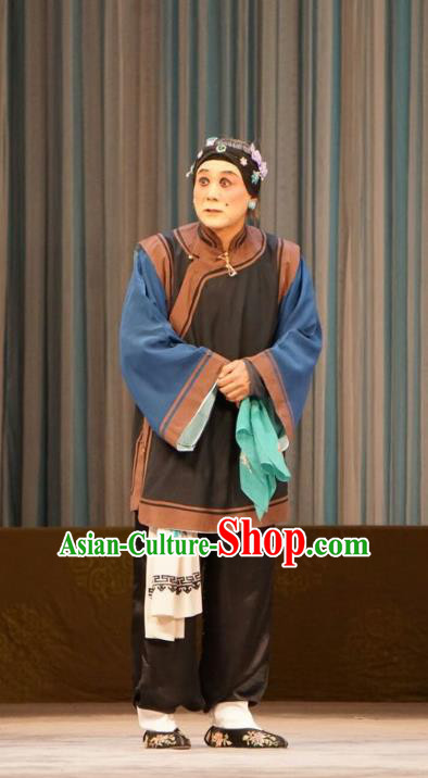 Chinese Beijing Opera Elderly Female Garment Mu Yang Juan Costumes and Hair Accessories Traditional Peking Opera Old Woman Dress Apparels