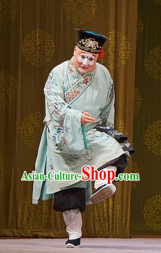 Mu Yang Juan Chinese Peking Opera Young Man Apparels Costumes and Headpieces Beijing Opera Clown Song Cheng Garment Clothing