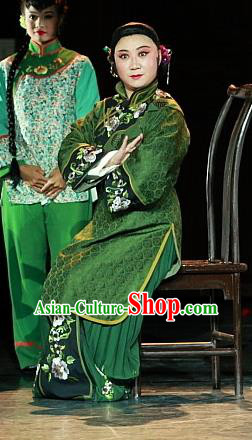 Chinese Beijing Opera Elderly Female Garment Luo Mei Yin Costumes and Hair Accessories Traditional Peking Opera Rich Dame Dress Laodan Apparels
