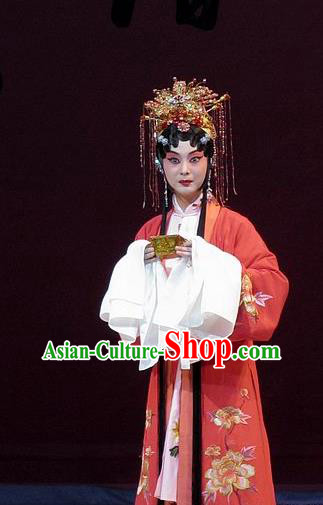 Chinese Beijing Opera Rich Lady Tang Wan Garment Costumes and Hair Accessories Traditional Peking Opera Actress Dress Young Female Apparels