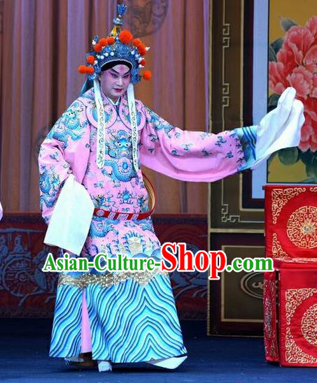 Li Sanniang Chinese Peking Opera Young Male Apparels Costumes and Headpieces Beijing Opera Military Official Liu Zhiyuan Garment Clothing