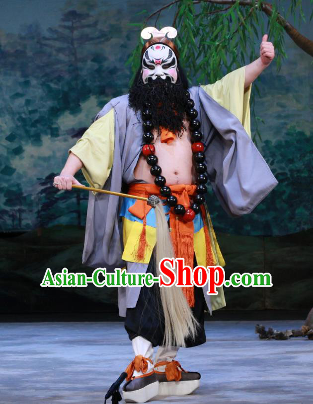 Ye Zhu Lin Chinese Peking Opera Hero Apparels Costumes and Headpieces Beijing Opera Swordsman Garment Monk Lu Zhishen Clothing