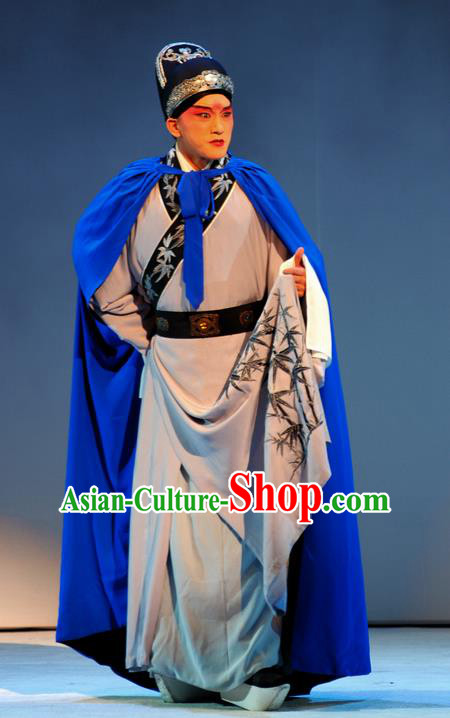 Tang Wan Chinese Peking Opera Scholar Lu You Apparels Costumes and Headpieces Beijing Opera Young Male Garment Xiaosheng Clothing