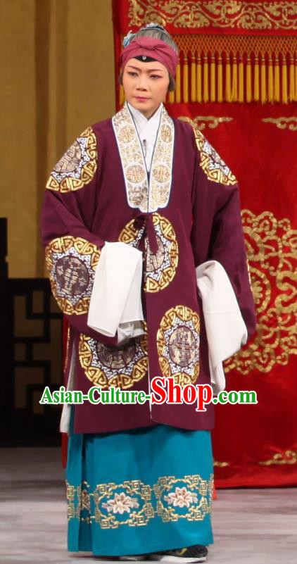 Chinese Beijing Opera Rich Dame Garment Jin Yunu Costumes and Hair Accessories Traditional Peking Opera Pantaloon Dress Elderly Female Apparels