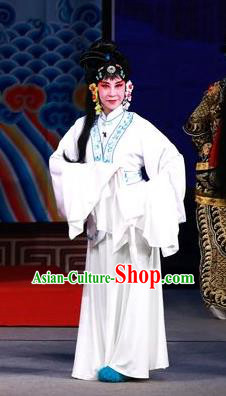 Chinese Beijing Opera Village Girl Zhang Siniang Garment Actress Costumes and Hair Accessories Traditional Peking Opera Hua Long Dian Jing Dress Apparels