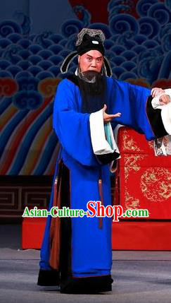 Hua Long Dian Jing Chinese Peking Opera Elderly Male Apparels Costumes and Headpieces Beijing Opera Laosheng Garment Scholar Clothing