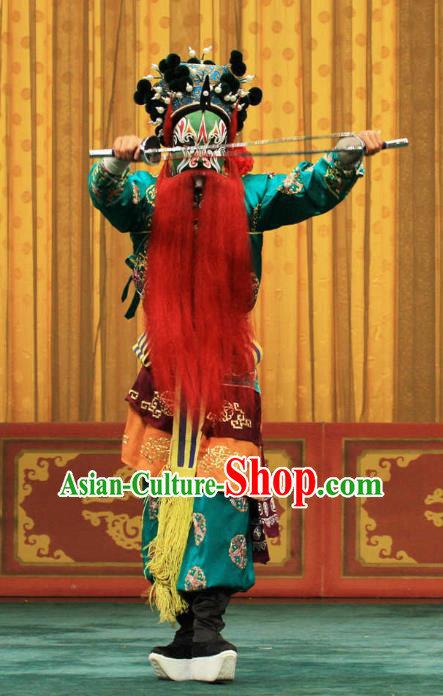 Bai Shui Tan Chinese Peking Opera Martial Male Apparels Costumes and Headpieces Beijing Opera Wusheng Garment Hero Xu Qiying Clothing