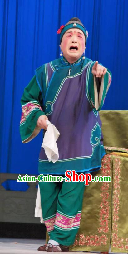 Chinese Beijing Opera Old Woman Garment Costumes and Hair Accessories The Jade Hairpin Traditional Peking Opera Elderly Female Dress Dame Apparels