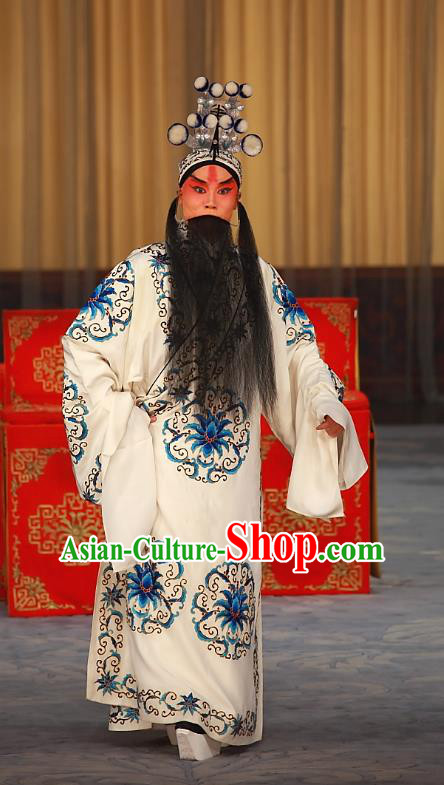 Ying Xiong Yi Chinese Peking Opera Martial Male Apparels Costumes and Headpieces Beijing Opera Wusheng Garment Hero Lin Chong Clothing