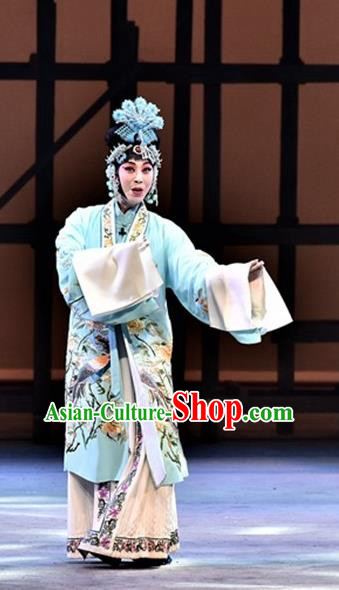 Chinese Beijing Opera Young Female Garment Ming City Wall Costumes and Hair Accessories Traditional Peking Opera Actress Dress Hua Tan Apparels