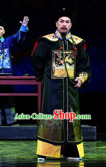 Jin E Chinese Ping Opera Qing Dynasty Minister Garment Costumes and Headwear Pingju Opera Elderly Male Apparels Clothing