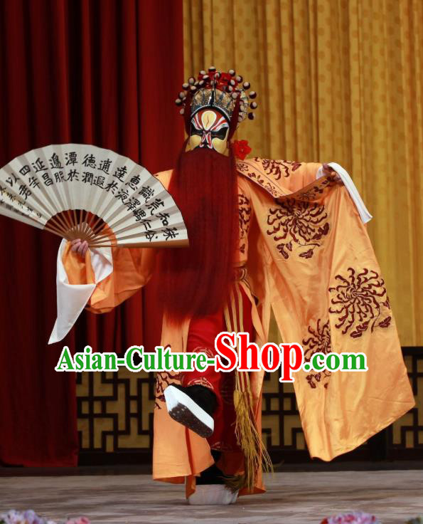 Ying Tian Qiu Chinese Peking Opera Martial Male Apparels Costumes and Headpieces Beijing Opera Swordsman Garment Hero Zhou Chu Clothing