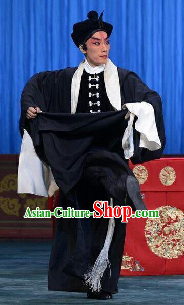 Da Jiu Guan Chinese Peking Opera Wusheng Apparels Costumes and Headpieces Beijing Opera Martial Male Garment Hero Wu Song Clothing