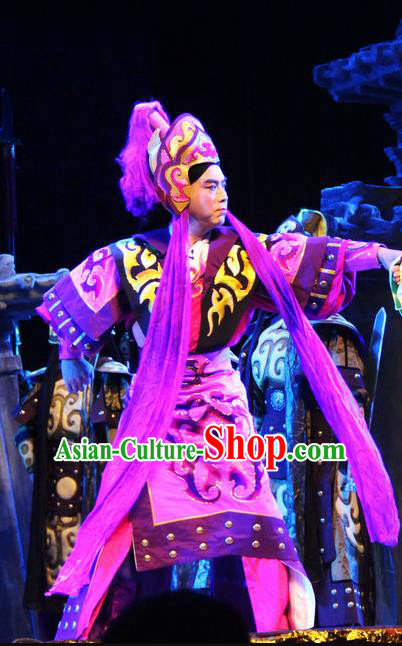 Cao Cao Chinese Peking Opera Prince Cao Pi Apparels Costumes and Headpieces Beijing Opera Martial Male Garment Takefu Armor Clothing