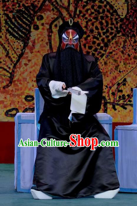 Ding Sheng Chun Qiu Chinese Peking Opera Painted Role Apparels Costumes and Headpieces Beijing Opera King Garment Lord Clothing