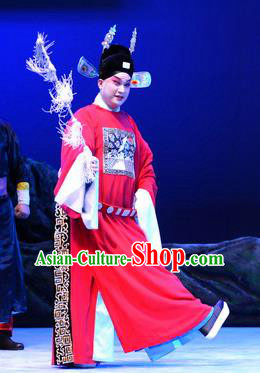 Breeze Pavilion Chinese Ping Opera Number One Scholar Zhang Jibao Garment Costumes and Headwear Pingju Opera Xiaosheng Apparels Clothing