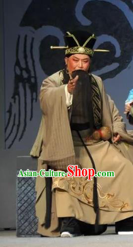 Chang Le Wei Yang Chinese Peking Opera Laosheng Apparels Costumes and Headpieces Beijing Opera Elderly Male Garment Official Clothing