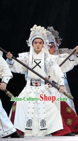 The Tiger Generals Chinese Peking Opera Wusheng Apparels Costumes and Headpieces Beijing Opera Martial Male Garment Soldier Clothing