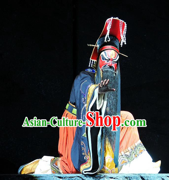 King of Qi Tian Heng Chinese Peking Opera Monarch Apparels Costumes and Headpieces Beijing Opera Lord Garment Monarch Clothing