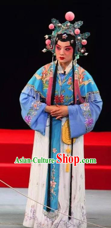 Chinese Sichuan Opera Court Maid Garment Costumes and Hair Accessories Traditional Peking Opera Xiaodan Dress Female Servant Apparels