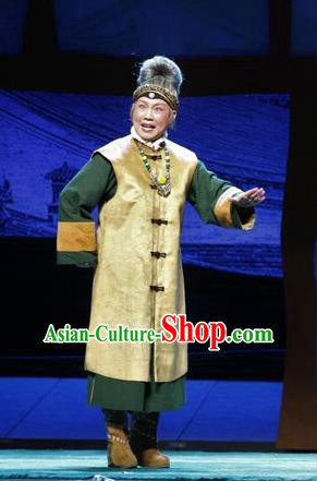 Chinese Beijing Opera Elderly Female Garment Da Sheng Kui Costumes and Hair Accessories Traditional Peking Opera Dame Hai Qingshen Dress Apparels