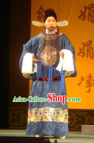 Hai Rui Bei Qian Chinese Peking Opera Minister Apparels Costumes and Headpieces Beijing Opera Official Garment Laosheng Hai Rui Clothing