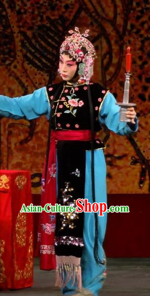 Chinese Beijing Opera Young Lady Garment Cui Ping Mount Costumes and Hair Accessories Traditional Peking Opera Servant Girl Dress Apparels