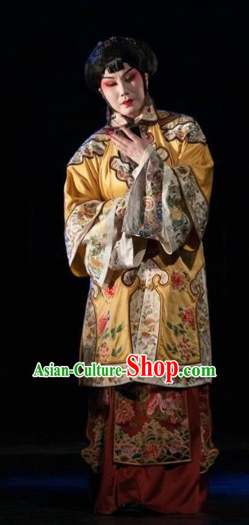 Chinese Beijing Opera Diva Cao Qiqiao Garment Costumes and Hair Accessories Traditional Peking Opera The Golden Cangue Young Mistress Dress Rich Female Apparels